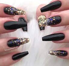 Gothic-Gold-and-Black-Glitter-Ombre-Coffins-2