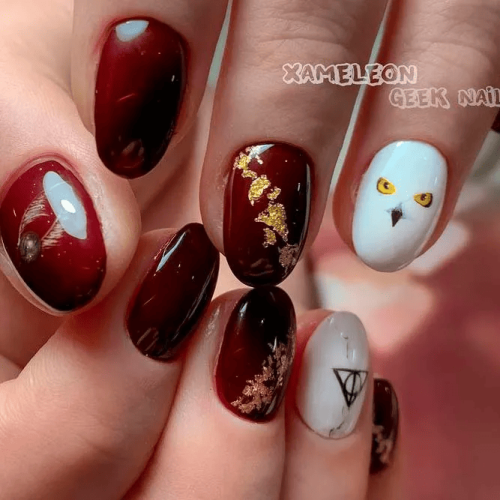Gryffindor-Nail-Art-Ideas-2