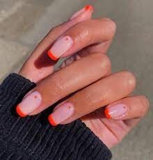 Hot-Pink-French-Tips-with-Orange-Outline-3