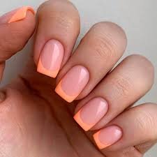 Hot-Pink-French-Tips-with-Orange-Outline-5