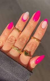 Hot-Pink-Nails-with-French-Tips-4