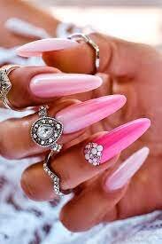 Hot-Pink-Nails-with-Rhinestones-6