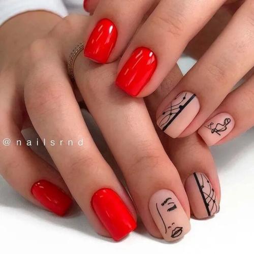 Kick-Ass-Cool-Accent-Nails-Design-on-Two-Fingers-2