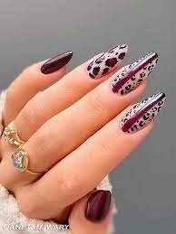 Leopard-print-Burgundy-Nail-Design-3