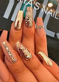 Long-Nail-with-gold-design-2