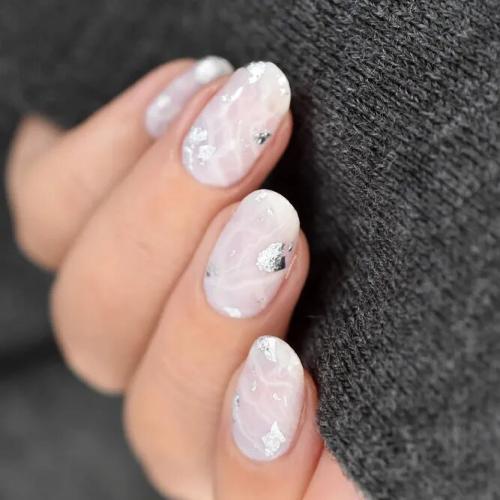 Marble-Acrylic-Short-Nails-1