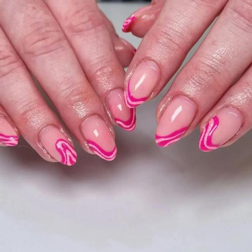 Marble-Hot-Pink-French-Tips-1