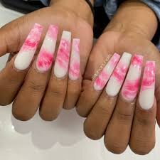 Marble-Hot-Pink-French-Tips-6