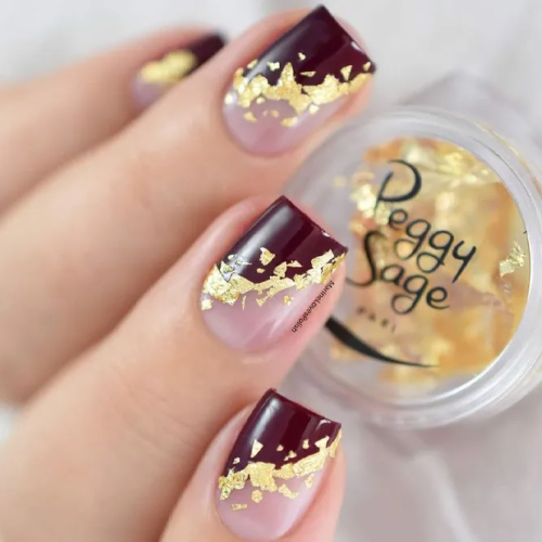 Maroon-Nails-with-Golden-Accents-1