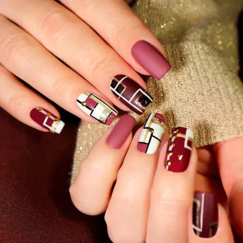Matte-Burgundy-Nails-1