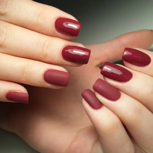 Matte-Burgundy-Nails-2