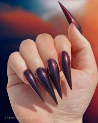 Matte-Burgundy-Stilleto-Nails-4
