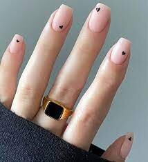 Matte-Navy-and-Nude-Nails-with-Little-Heart-10