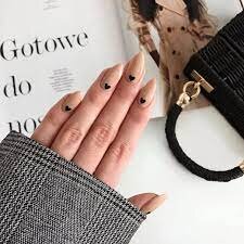 Matte-Navy-and-Nude-Nails-with-Little-Heart-2