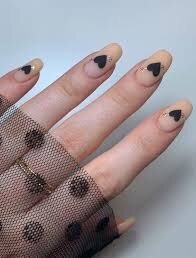 Matte-Navy-and-Nude-Nails-with-Little-Heart-8