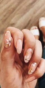 Matte-Nude-Nails-with-Flowers-5