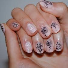 Matte-Nude-Nails-with-Flowers-8