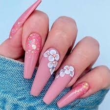 Matte-Nude-Nails-with-Flowers-9