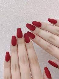 Matte-Red-Short-Coffin-Manicure-2