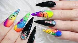 Neon-Rainbow-Stiletto-Nails-7