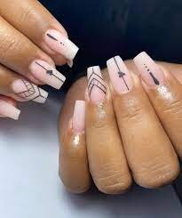 Nude-Matte-Nails-with-Black-Lines-3