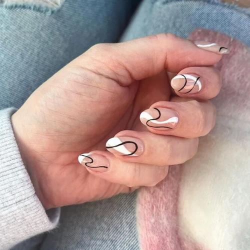 Nude-Nails-With-Stickers-Design-1