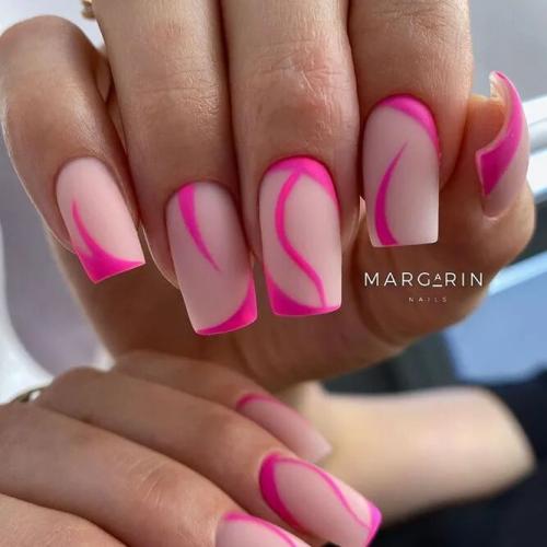 Nude-Pink-Nails-with-Bright-Color-Mix-2
