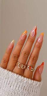 Orange-Hues-for-Almond-Shaped-Nails-6