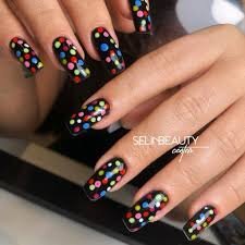 Pastel-Polka-Dots-for-Black-Nail-Art-9