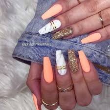 Peach-Matte-Short-Coffin-Nail-Art-8