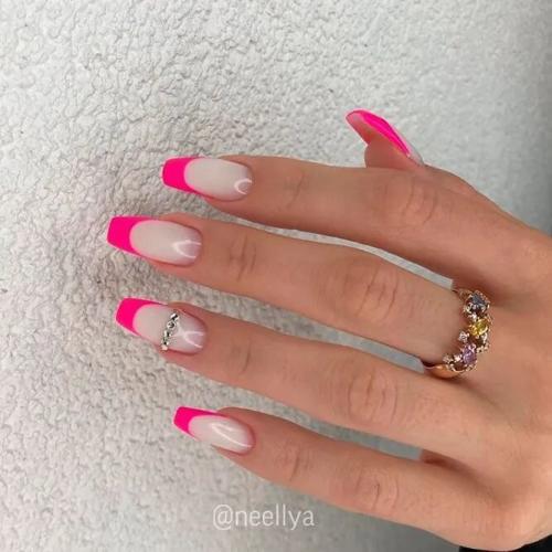 Pink-Coffin-French-Nails-1