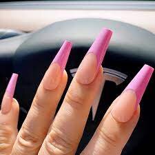 Pink-Coffin-French-Nails-4