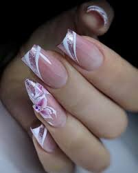 Pink-and-White-Nails-Lace-8