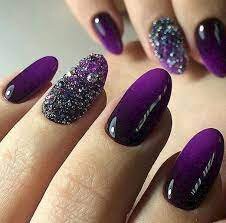 Purple-Chevon-Wedding-Nail-Idea-2