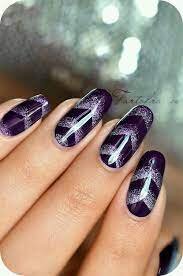 Purple-Chevon-Wedding-Nail-Idea-3