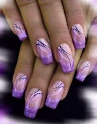 Purple-Chevon-Wedding-Nail-Idea-6