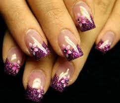 Purple-Chevon-Wedding-Nail-Idea-7