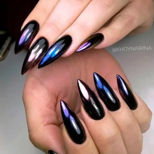 Purple-Temptation-on-Black-Stiletto-Nails-1