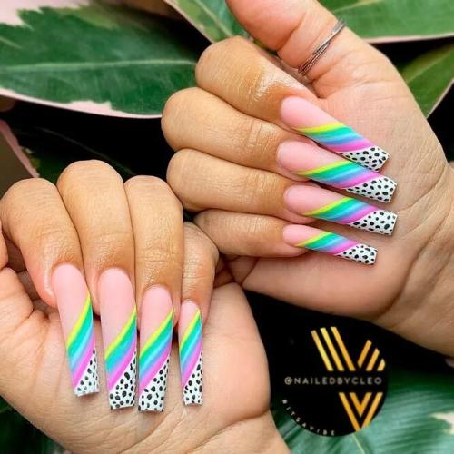 Rainbow-French-Coffin-Nails-1