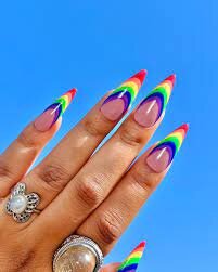 Rainbow-French-Coffin-Nails-4