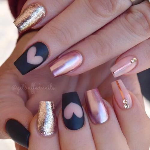 Rose-Gold-Short-Coffin-Nails-1