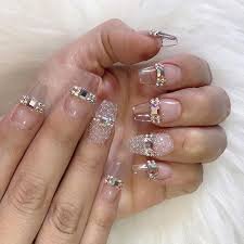 Short-Acrylic-Manicure-with-Rhinestones-10