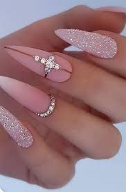 Short-Acrylic-Manicure-with-Rhinestones-11