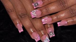 Short-Acrylic-Manicure-with-Rhinestones-9