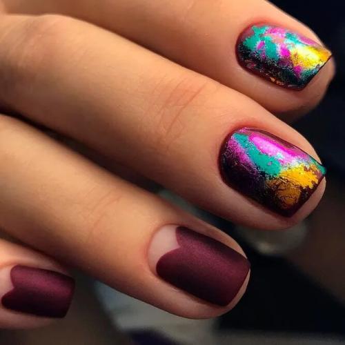 Short-Burgundy-Matte-Nail-Polish-2