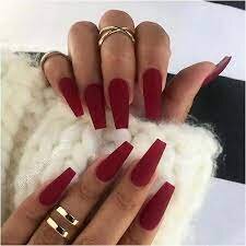 Short-Red-Matte-Coffin-Nails-2