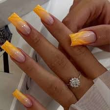 Short-Yellow-Nail-Design-with-Glitter-9