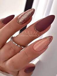 Silver-And-Gold-Glitter-Burgundy-Nails-3