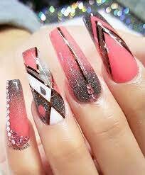 Sparkly-Coffin-Nail-Art-with-Stickers-3