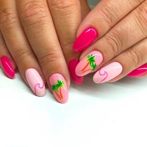 Summer-Nails-With-Tropical-Palms-Accents-3